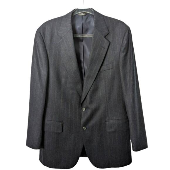 Vintage 80's Polo University Club Ralph Lauren Gray Pinstripe Wool  Blazer - Picture 1 of 8